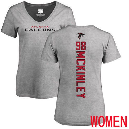 Atlanta Falcons Ash Women Takkarist McKinley Backer NFL Football #98 T Shirt->nfl t-shirts->Sports Accessory